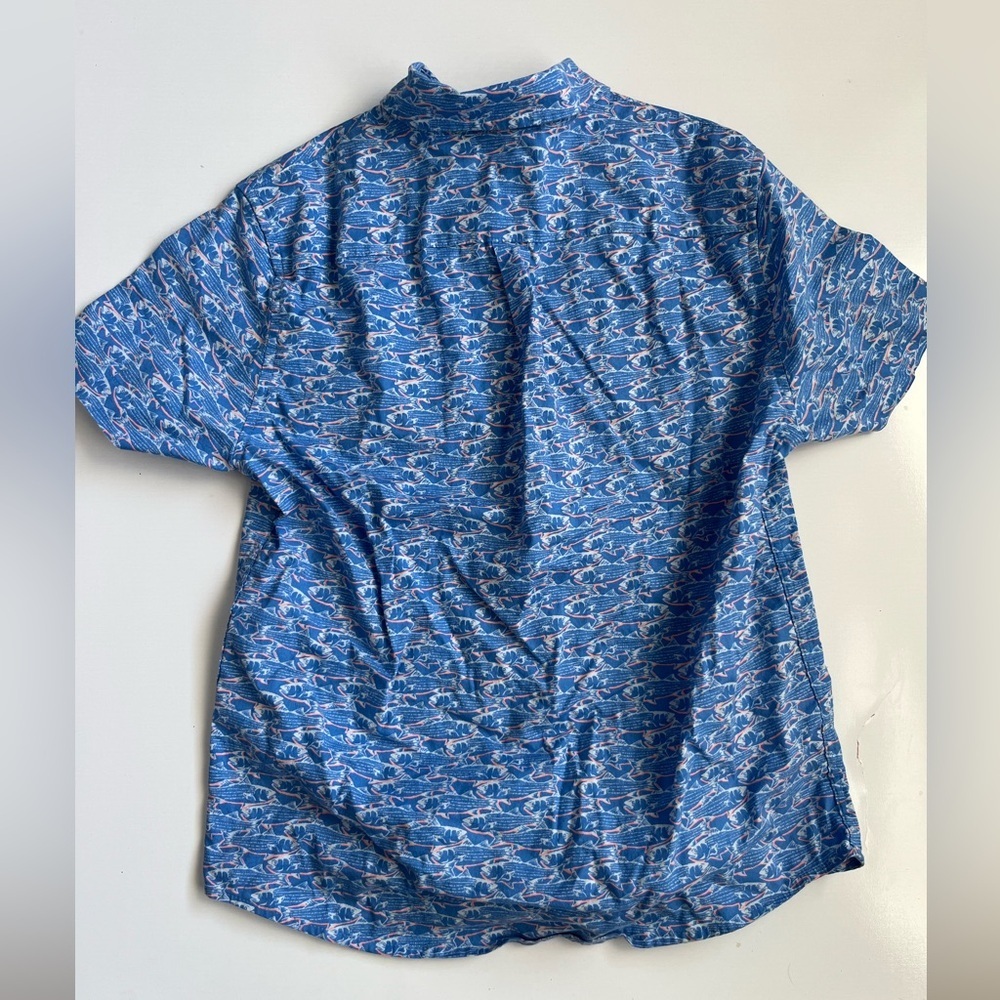 Vineyard Vines Blue Patterned fish Kids Button Down Shirt - Picture 4 of 5